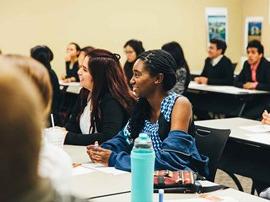 Students in a Grimm Hall classroom.